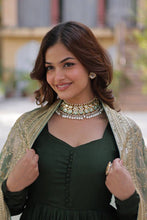 Fendi silk gown with sequins dupatta