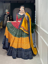 Festive bandhani print multi Lehenga readymade