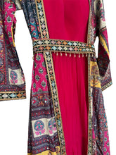 Hot pink anarkali with multicolour jacket