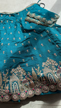 Teal chinon embroidered Lehenga