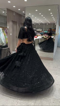 Black sparkly georgette Lehenga