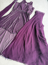 Plum high low anarkali set with palazzos