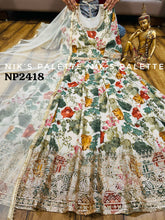 Niks - ivory silk floral anarkali