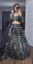 Black and silver partywear Lehenga