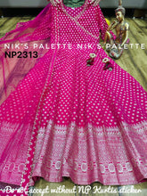 Niks - pink banarasi anarkali (plus size too up to UK 30)