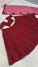 Maroon sequinned partywear Lehenga