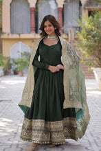 Fendi silk gown with sequins dupatta
