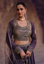 Janisha readymade - purple chinon silk Lehenga