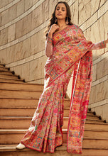 Shiraz pink Kashmiri Weaving Modal Silk Saree