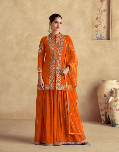 Orange Palazzo with long top