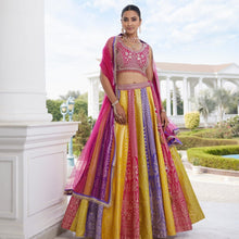 Boutique collection - multicolour silk panel Lehenga readymade