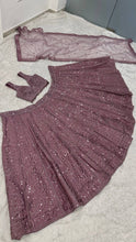 Mauve glamorous silk lehenga