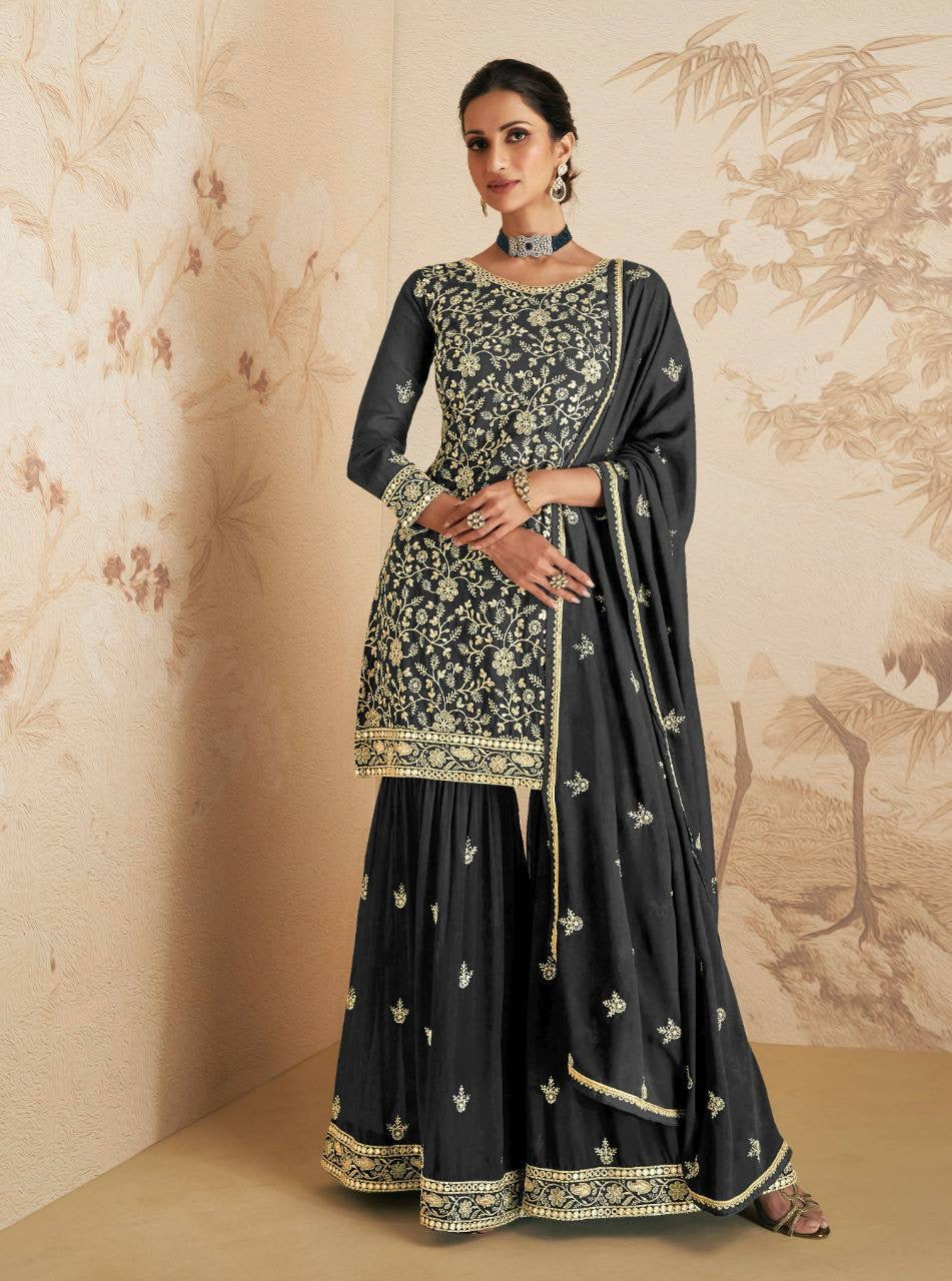 Black sharara readymade - any size up to UK 20