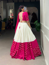 White and pink pure rayon printed chaniya choli readymade