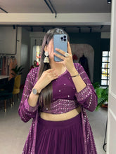 Purple Lehenga with shrug - full readymade