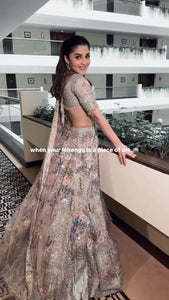 Elegant grey embroidered lehenga