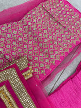 Pink and gold silk lehenga