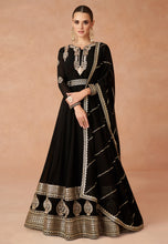 Janisha -  georgette reception readymade gown in black