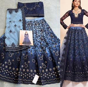 Oreya vol 2 - navy blue net Lehenga