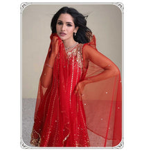 Janisha - red tulip pants readymade set