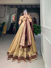 Gold jacquard silk Lehenga (chiku)