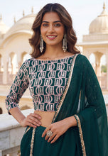 Bottle green Georgette flowy and simply Lehenga