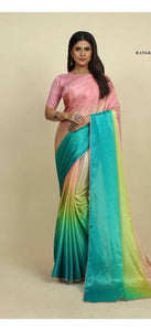 Alia Bhatt inspired ombre shaded satin chinnon saree - 6 colours