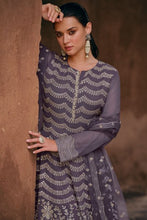 Lilac georgette embroidered sharara set