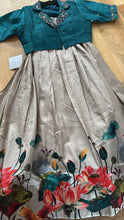 Indo western shirt style readymade Lehenga (teal and stone) (perfect also for breastfeeding mums)