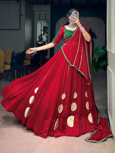 Red traditional readymade chiffon Chaniya Choli