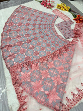 Grey and pink sequinned partywear Lehenga