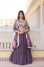 Lavender flaired Lehenga and stylish