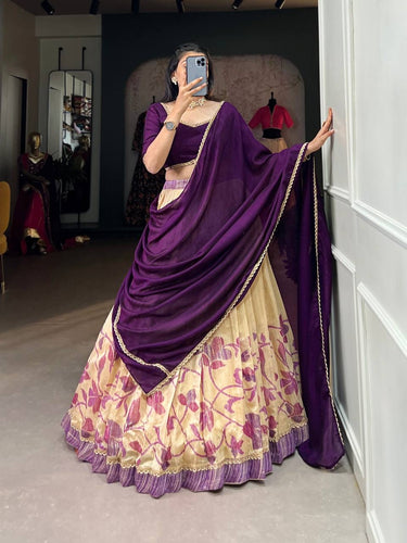 Purple silk readymade Lehenga (sangeet night)