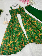 Green digital printed stylish palazzo