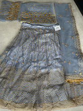 Grey and gold badala work Lehenga