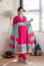 Hot pink gotta A line anarkali set (S-12XL) (plus size too)
