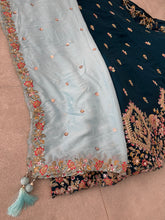 Teal Georgette sequins lehenga