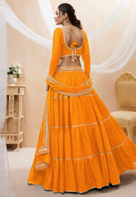 Yellow leheriya Georgette Lehenga