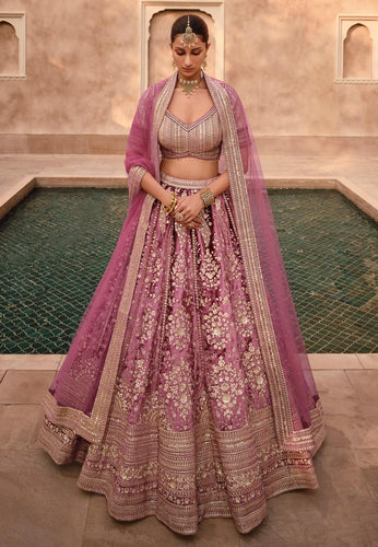 Janisha readymade - crystal silk pink viscose Lehenga