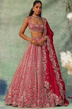 Red and gold boomer silk Lehenga