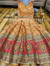 Yellow diamonte silk gown