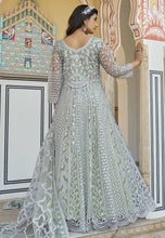 Pista green mirror work anarkali - size 44 & 46