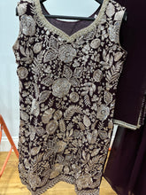 Maroon and gold sharara suit (plus size)