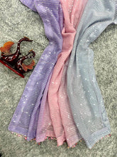 Purple sublime sky sequinned saree