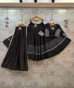 Plain and gotta Patti lehengas readymade - lots of colours