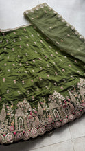 Mehendi green chinon embroidered Lehenga