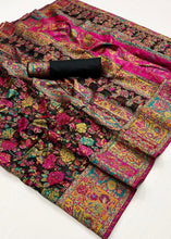 Black Kashmiri Weaving Modal Silk Saree