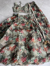 Boutique collection - olive green floral Lehenga