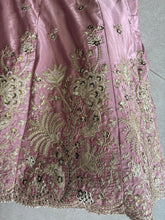 Pink satin silk Lehenga with contrasting dupatta