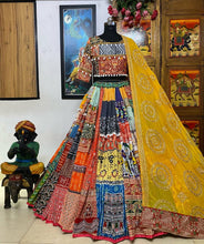 Colourful cotton with Mirror work chaniya choli (skirt stitched)